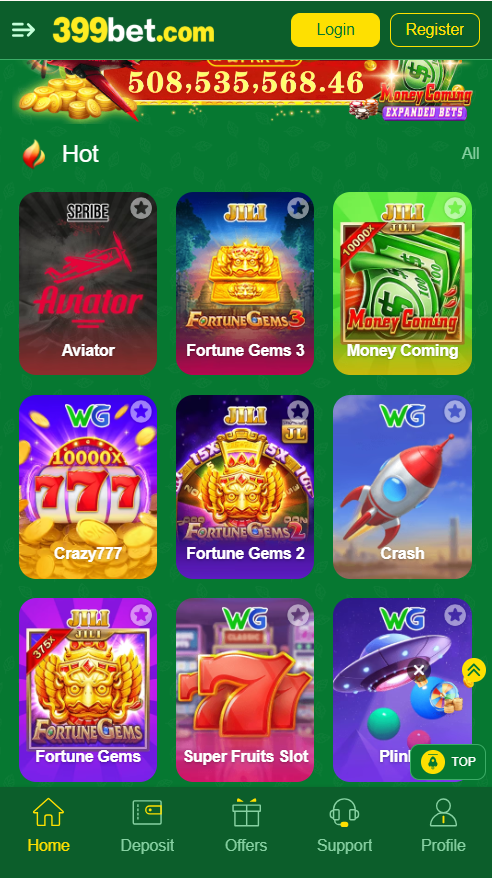 399Bet game dashboard image