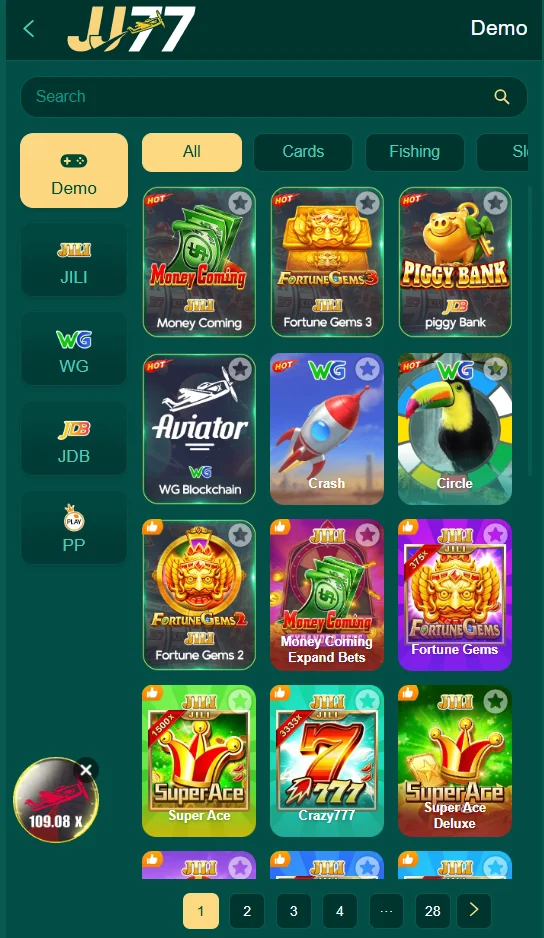 JJ77 Game Dishborad image